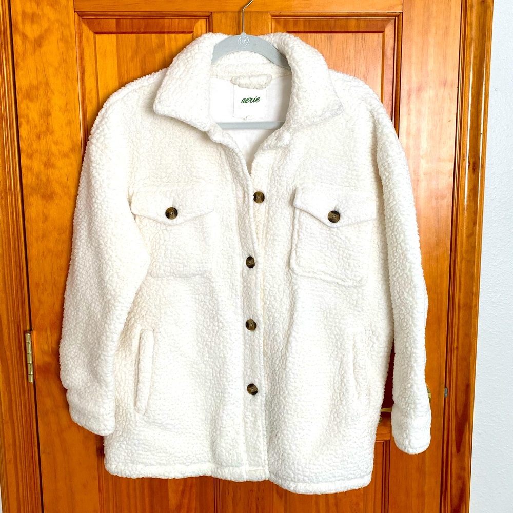 White Sherpa Shacket